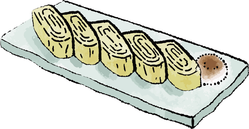 出汁巻き卵のイラスト